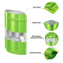 Customizable Matte Frosted Window Mylar Stand Up Zipper Seal Bags (Basic Printing)