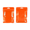 Reusable Flat Zipper Seal Bags – Glossy Half Orion Orange Polypropylene with Window & Butterfly Hang Hole - Orion Orange