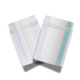 Customizable Half Diamond Holographic Stand Up Zipper Seal Bags (Basic Printing)