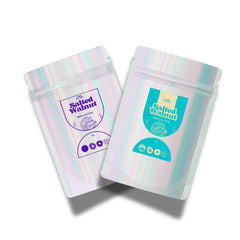 Customizable Half Diamond Holographic Stand Up Zipper Seal Bags (Basic Printing)