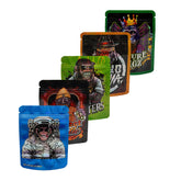 Holographic Ape Design Smell Proof Mylar Foil Stand Strong® Bags