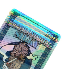 Holographic Blue Bankroll Smell Proof Metallized Foil Stand Strong® Bags