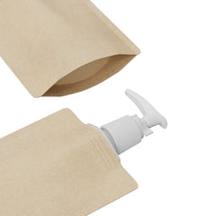 Classic Kraft Brown Stand Pouch with Top Wide Mouth Pump Dispenser