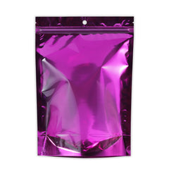 Single Side Glossy Half Ripe Plum Purple Metallic Mylar Stand Strong® Bags with Round Hang-Hole