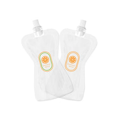 Customizable Glossy Clarity Clear Hourglass Plastic Bottle Pouch with Top Screw Cap Spout (Basic Printing)