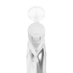 Glossy Iron Silver Stand Pouch with Corner Wide Mouth Flip Cap