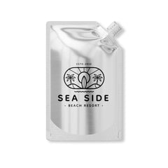 Customizable Glossy Iron Silver Bottle Pouch with Corner Wide Mouth Flip Cap (Basic Printing)