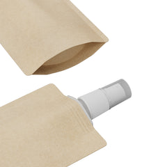 Classic Kraft Brown Stand Pouch with Top Wide Mouth Fine Mist Spray Cap