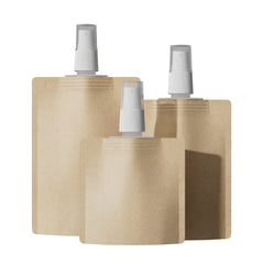 Classic Kraft Brown Stand Pouch with Top Wide Mouth Fine Mist Spray Cap