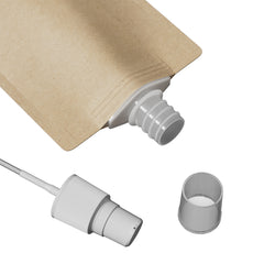 Classic Kraft Brown Stand Pouch with Top Wide Mouth Serum Pump