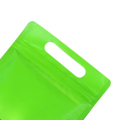 Smooth Matte Citrus Green Side Gusset Stand Strong® Bags with Die Cut Handles
