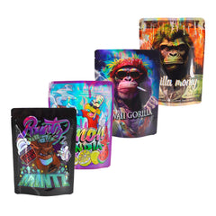 Holographic Assorted Designs Stand Strong® Smell Proof Mylar Foil Bags