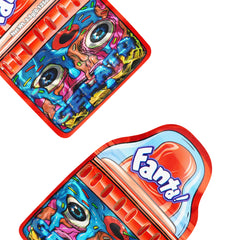 Fanta Bottle Pop Die Cut Smell Proof Mylar Foil Flat Zipper Seal Bags