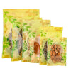 Reusable Flat Zipper Seal Bags – Yellow Horizon Flower Pattern with Clear Oval Window - Yellow Horizon
