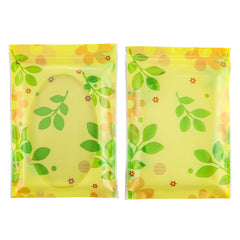 Reusable Flat Zipper Seal Bags – Yellow Horizon Flower Pattern with Clear Oval Window