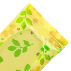 Reusable Flat Zipper Seal Bags – Yellow Horizon Flower Pattern with Clear Oval Window