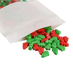 Flat Zipper Seal Bags – Parchment White Kraft with Clear Window