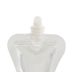 Glossy Clarity Clear Hourglass Plastic Stand Pouch with Top Screw Cap Spout