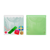 Clear Holiday Gift Window Display and Green Flat Open Fill SlickSeal™ Bags
