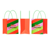 Merry Christmas Kraft Gift Bags with Handle - Red Merry Christmas Design