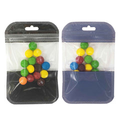Glossy Clear Front and Half-Colored Design Zipper Seal Bags with Butterfly Hang Hole