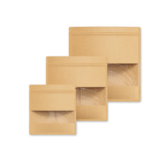 Krafty Brown Zipper Seal Bag with Center Bar Window