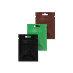 Glossy Double-Sided Mylar Foil Zipper Seal Bags with Triangle Hang Hole