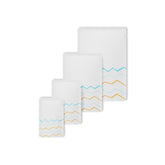 Matte Wavy White with Color Waves Mylar Foil Open Top Packaging Bags