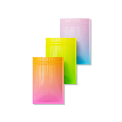 Gradient Ombre Flat Zipper Seal Bags – Glossy Two-Tone Mylar with Double-Sided Finish