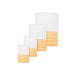 Matte Desert White with Orange Lines Design Mylar Foil Open Top Bags