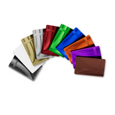 Reusable Flat Zipper Seal Bags – Double-Sided Glossy Colored Metallic Mylar with Rounded Corners