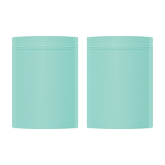 Matte Songbird Blue Metalized Foil Stand Strong® Packaging Bags with Rounded Corners