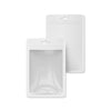 Transparent Bordered Window Plastic Zipper Seal Bags with Rounded Corners & Butterfly Hang Hole - Half Pearl White