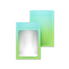 Flat Zipper Seal Bags Matte Gradient Design with Translucent Window and Hang Hole - Malachite Green