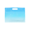 Customizable Gradient Clear Side Gusset Stand Up Zipper Seal Bags with Die-Cut Handle (Basic Printing) - Sky Blue