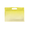 Customizable Gradient Clear Side Gusset Stand Up Zipper Seal Bags with Die-Cut Handle (Basic Printing) - Sunrise Yellow