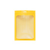 Customizable Glossy Bordered Clear Window Zipper Seal Packaging Bags with Butterfly Hang Hole (Basic Printing) - Neon Yellow