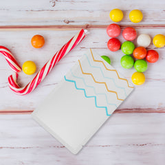 Matte Wavy White with Color Waves Mylar Foil Open Top Packaging Bags