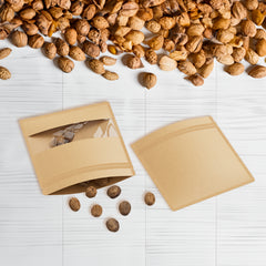 Krafty Brown Zipper Seal Bag with Center Bar Window