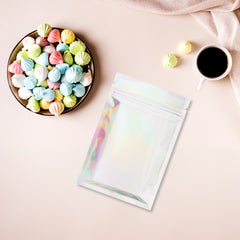 Diamond Holographic Double-Sided Flat Zipper Seal Bags