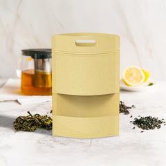 Krafty Brown Translucent Window Stand Strong® Bags with Die Cut Handles