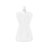 Customizable Glossy Clarity Clear Hourglass Plastic Bottle Pouch with Top Screw Cap Spout (Basic Printing)