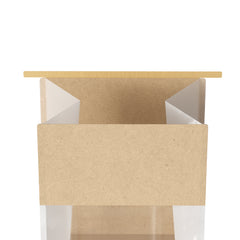 Half Colored Cotton Paper Open Top Side Gusset Bags with Tin Tie