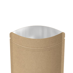 Kraft Paper Flat Zipper Seal Bags – Vintage Brown Double-Sided QuickQlick® Bags