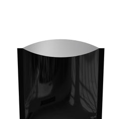 Open Bottom Mirror Black Mylar Bags with Pre-Sealed Top