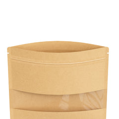 Krafty Brown Zipper Seal Bag with Center Bar Window