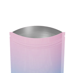 Gradient Ombre Flat Zipper Seal Bags – Glossy Two-Tone Mylar with Double-Sided Finish
