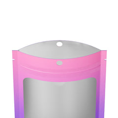 Flat Zipper Seal Bags Matte Gradient Design with Translucent Window and Hang Hole