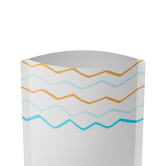 Matte Wavy White with Color Waves Mylar Foil Open Top Packaging Bags