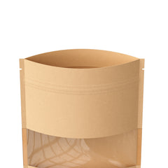 Reusable Flat Zipper Seal Bags – Colored Kraft with Transparent Window